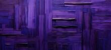 Closeup Of Abstract Rough Dark Purple Art Painting Texture, With Oil Acrylic Brushstroke, Pallet Knife Paint On Canvas, Geometric Spatula Technique With Rectangles (Generative Ai)