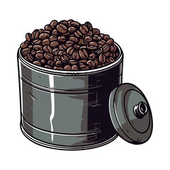 Wall Mural - Gourmet coffee beans in metal mug