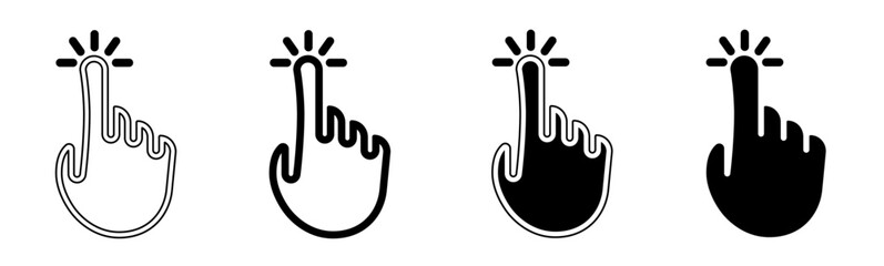 Leinwandbilder - Black and white illustration of a computer cursor. Computer cursor icon collection with line. Stock vector illustration.