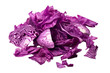 Chopped red cabbage. isolated object, transparent background