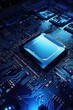 © musa - Computer chip semiconductor data abstraction circuit, AI generated Image