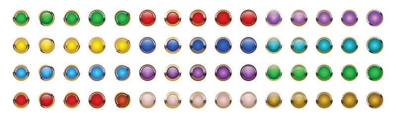 Collection of colorful luxury buttons. Set of luxury colorful glossy buttons EPS10 - Stock Vector