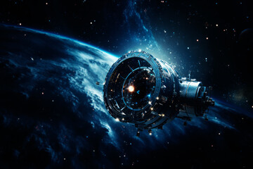 Wall Mural - space telescope over the planet. generative ai