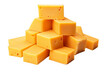 Sliced cheddar cheese. isolated object, transparent background