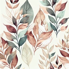 Wall Mural - floral background, watercolor style generative ai