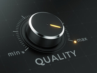 Wall Mural - high quality level concept - quality level button knob on max position