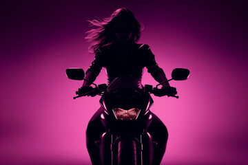 Portrait of a beautiful girl on a motorcycle, bucker, sports motocross, luxury style, glamour, cool free ride travel , leather latex clothing, lifestyle speed riding, helmet