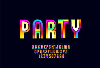 Leinwandbilder - New playful font, trendy colorful alphabet, letters (A, B, C, D, E, F, G, H, I, J, K, L, M, N, O, P, Q, R, S, T, U, V, W, X, Y, Z and numerals (0, 1, 2, 3, 4, 5, 6, 7, 8, 9), vector illustration 10eps