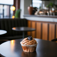 Wall Mural - cupcakes on a table, generative ai