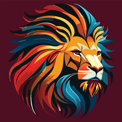 Wall Mural - lion vector mascot logo design with modern illustration concept style for badge, emblem and tshirt printing.