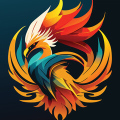 Wall Mural - phoenix vector mascot logo design with modern illustration concept style for badge, emblem and tshirt printing.