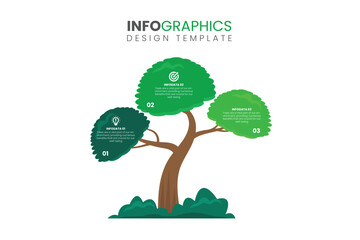 tree infographic, graph for steps to reach the goal, template vector