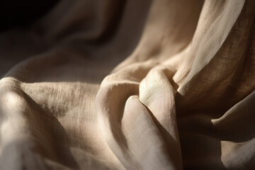 Poster - Folded linen curtains background