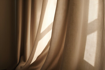 Poster - Folded linen curtains background