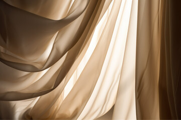 Poster - Folded linen curtains background