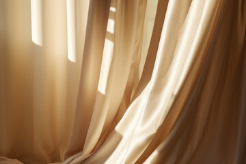 Poster - Folded linen curtains background