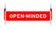 © bankrx - Red color inserted label banner with word open minded on white background