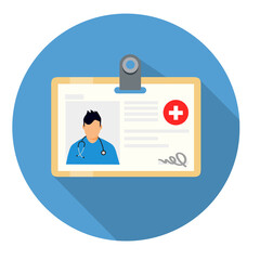 Poster - tesserino sanitario di un medico uomo e donna illustrazioni fondo trasparente isolato icona