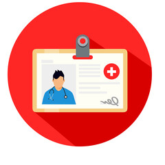 Poster - tesserino sanitario di un medico uomo e donna illustrazioni fondo trasparente isolato icona
