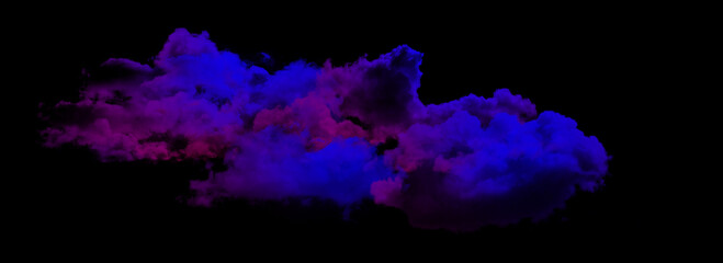 Wall Mural - Abstract cloud illuminated with neon light with Isolate background