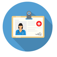 Poster - tesserino sanitario di un medico uomo e donna illustrazioni fondo trasparente isolato icona