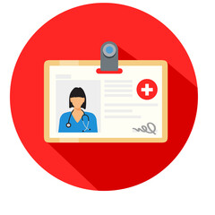 Poster - tesserino sanitario di un medico uomo e donna illustrazioni fondo trasparente isolato icona
