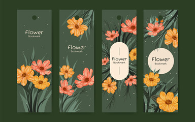 Wall Mural - Hand drawn floral bookmark design