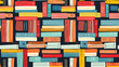 © Keitma - Seamless pattern background illustration made of colorful books like a bookcase