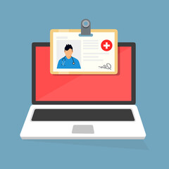 Poster -  tesserino sanitario di un medico uomo e donna illustrazioni fondo trasparente isolato icona laptop, pc