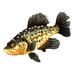 Wall Mural - Shimmering Serenity: Mesmerizing 2D Illustration of the Fish Gold Nugget Pleco