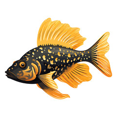 Wall Mural - Shimmering Serenity: Mesmerizing 2D Illustration of the Fish Gold Nugget Pleco