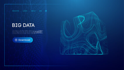 Poster - data cube blockchain technology background. futuristic network vector illustration.