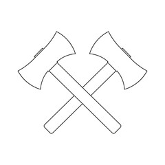 Silhouette of two axes on a white background.