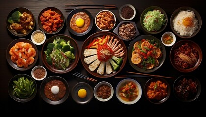 Wall Mural - Traditional South Korean Food Generative AI