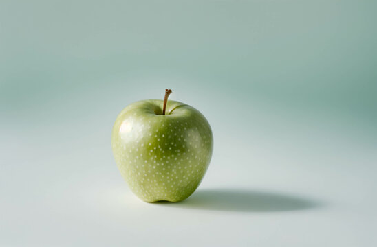 Fresh green apple isolated on a light background