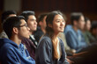 © toonsteb - students listening to lecture at a lecture theatre with Generative AI