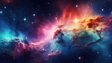 Fototapeta Kosmos - Galaxy Space Background, Bright color. Generative ai