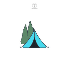 Wall Mural - Camping Tent icon symbol vector illustration isolated on white background