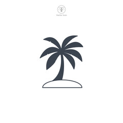 Wall Mural - Palm Tree icon symbol vector illustration isolated on white background