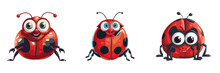Cartoon Ladybug Icon. Vector Illustration.