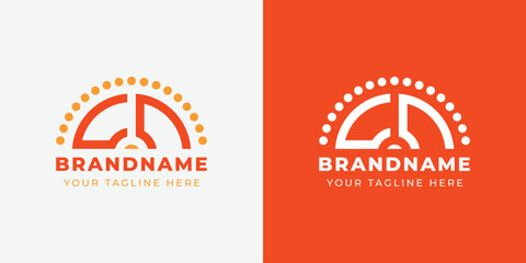 Letter CC Sunrise  Logo Set, suitable for any business with CC initials.