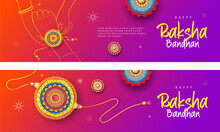 Happy Raksha Bandhan Horizontal Banner Design Background Template Vector Illustration