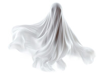 Halloween Ghost On Transparent Background. Spirit Figure. PNG Element. Generative Ai.