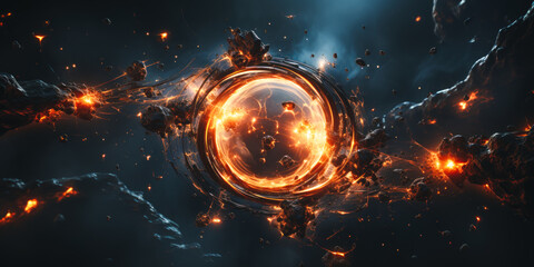 Canvas Print - Futuristic abstract background, 3d rendering, virtual illustration.