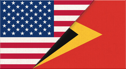 Wall Mural - Flags of USA and East Timor. American and East Timor diplomatic relations