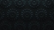 © RocknRoller Studios - Black 3D Rococo Pattern Background. Intricate Dark Decorative Wallpaper.