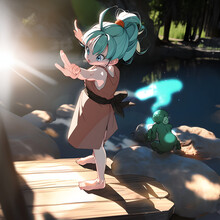 Girl Training For A Martial Arts Contest Anime Illustration