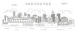Vancouver skyline line art vector illustration