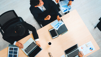 Poster - business people group meeting shot from top view in office . profession businesswomen, businessmen a