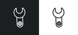 spanner outline icon in white and black colors. spanner flat vector icon from construction collection for web, mobile apps and ui.